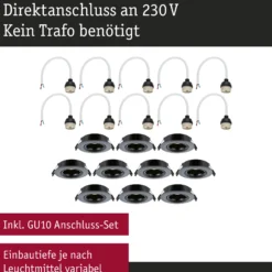 Einbauleuchte - 10er-Set schwenkbar