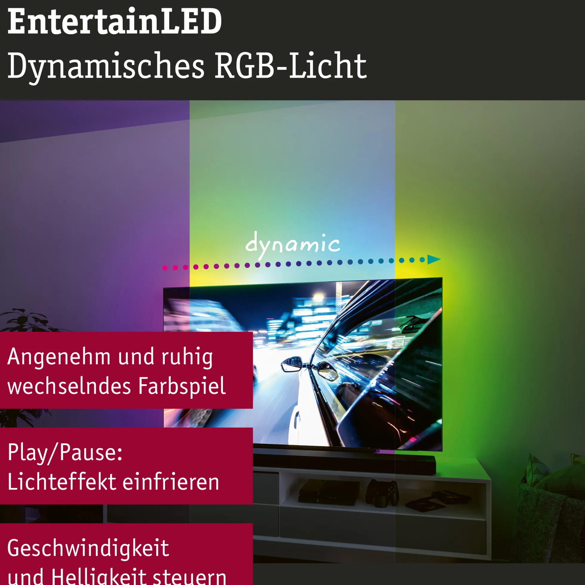EntertainLED USB LED Strip - TV-Beleuchtung 55 Zoll