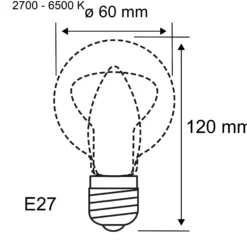 Filament 230V - Filament 230V E27 60mm White Switch 8,5W 806lm 230V Opal