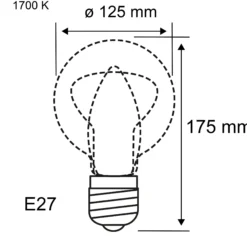 1879 Filament 230V - LED Globe G125 E27