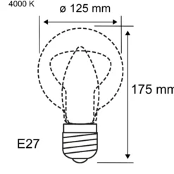 Filament 230V - LED Globe G125 E27
