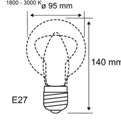 Filament 230V - LED Globe G95 E27