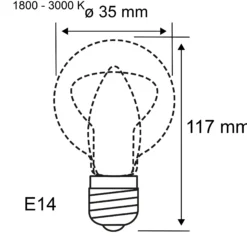 Filament 230V - LED Kerze E14