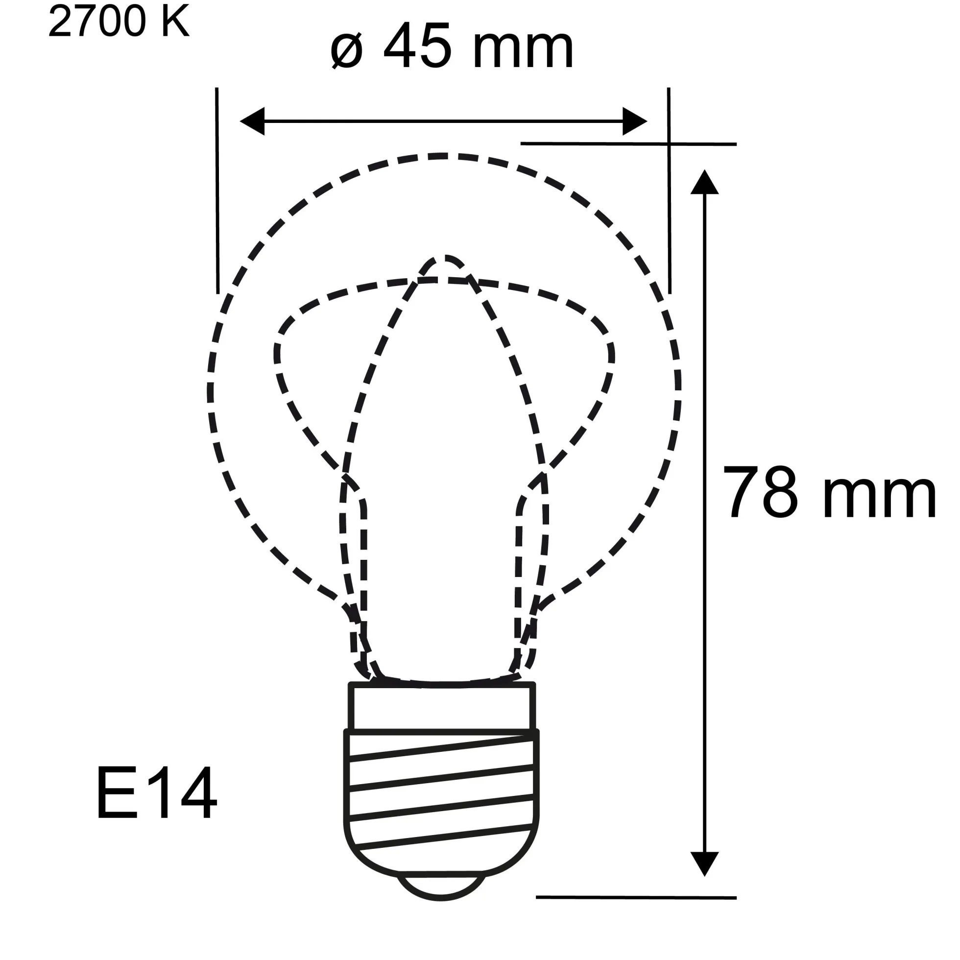Filament 230V - LED Tropfen E14