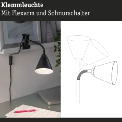 Klemmleuchte - Vitis Flexarm Schnurschalter