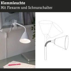 Klemmleuchte - Vitis Flexarm Schnurschalter