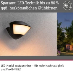 LED Außenwandleuchte Smart Home Zigbee 3.0 - Skyla Dämmerungsgesteuerter Bewegungsmelder (IR) insektenfreundlich
