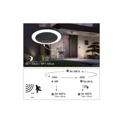 LED Deckenleuchte - Circula Dämmerungsgesteuerter Bewegungsmelder (IR) seewasserresistent