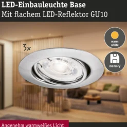 LED Einbauleuchte - Base GU10 Flat schwenkbar