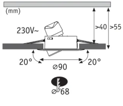 LED Einbauleuchte - Base GU10 Flat schwenkbar