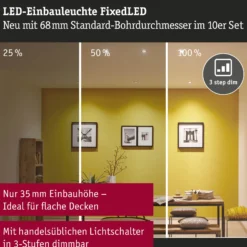 LED Einbauleuchte - FixedLED 10er-Set schwenkbar