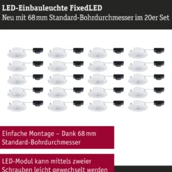 LED Einbauleuchte - FixedLED 20er-Set schwenkbar