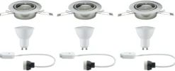 LED Einbauleuchte - LED Einbauleuchte rund 90mm 20° GU10 3x4,5W 3x340lm 230V 2700K Eisen gebürstet