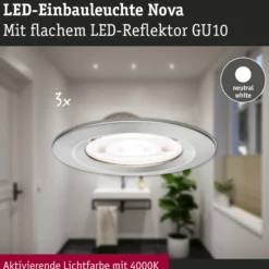 LED Einbauleuchte - Nova GU10 Flat starr