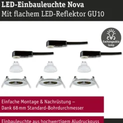 LED Einbauleuchte - Nova GU10 Flat starr
