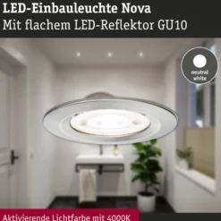 LED Einbauleuchte - Nova GU10 Flat starr