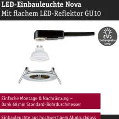 LED Einbauleuchte - Nova GU10 Flat starr