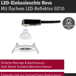 LED Einbauleuchte - Nova GU10 Flat starr