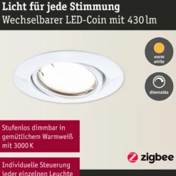 LED Einbauleuchte Smart Home Zigbee 3.0 - Base Basisset schwenkbar