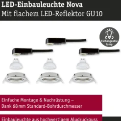 LED Einbauleuchte 3-Step-Dim - Nova GU10 Flat schwenkbar
