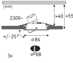 LED Einbauleuchte 3-Step-Dim - Nova GU10 Flat schwenkbar