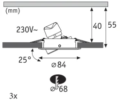 LED Einbauleuchte 3-Step-Dim - Nova GU10 Flat schwenkbar