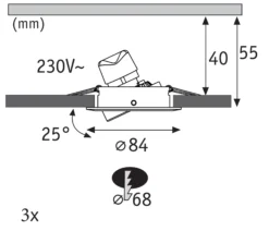 LED Einbauleuchte 3-Step-Dim - Nova GU10 Flat schwenkbar