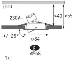 LED Einbauleuchte 3-Step-Dim - Nova GU10 Flat schwenkbar