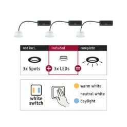 LED Modul Einbauleuchte - Choose 3er-Set White Switch