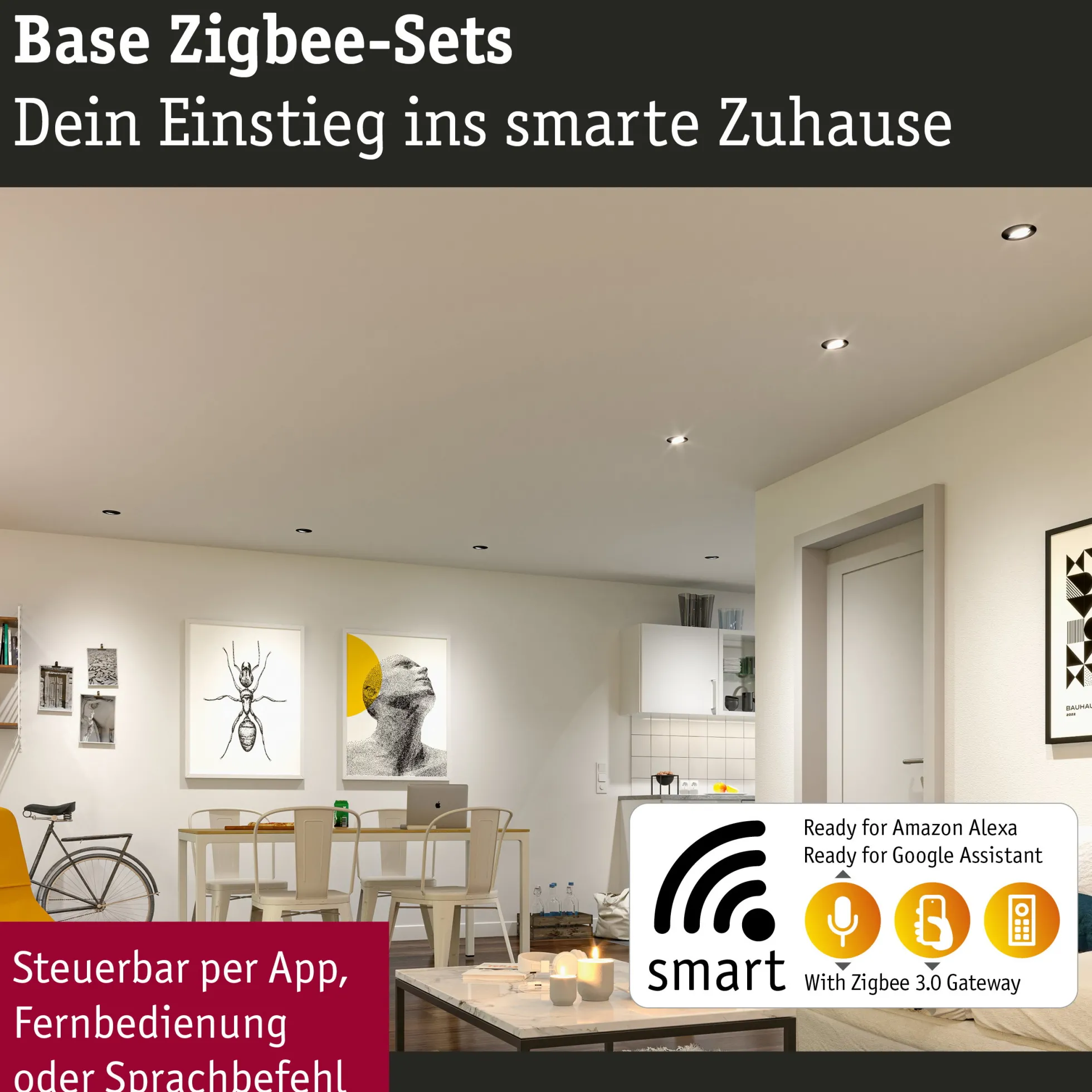 LED Modul Einbauleuchte Smart Home Zigbee 3.0 - Base 1er-Set