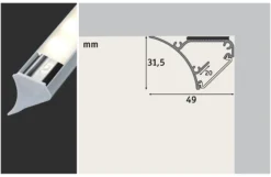 LED Strip Profil - Corner 2m