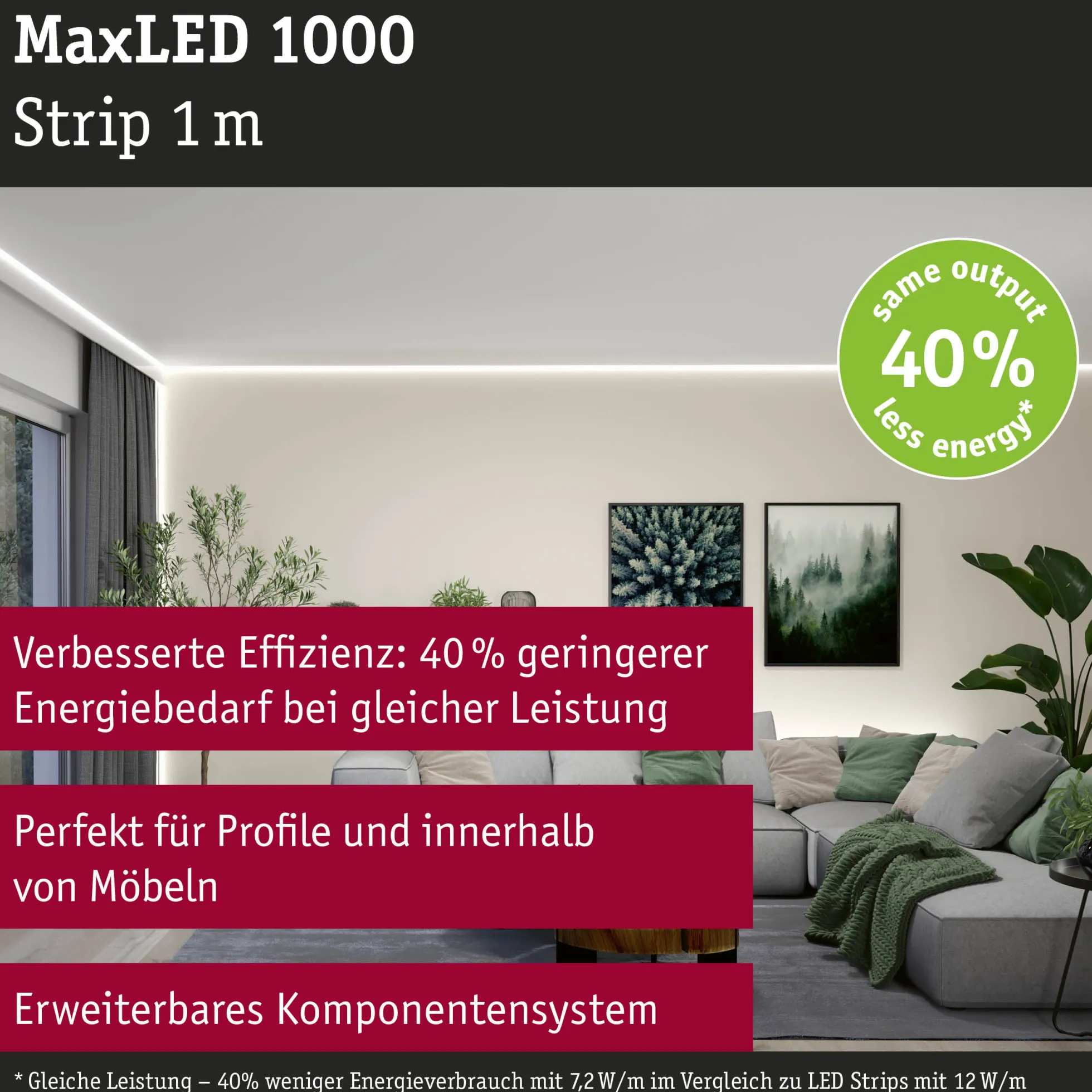 MaxLED 1000 LED Strip - Erweiterung 1m Neutralweiß