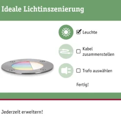 Plug & Shine LED Bodeneinbauleuchte Smart Home Zigbee 3.0 - RGBW Einzelspot