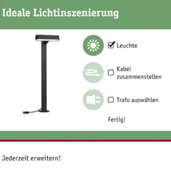 Plug & Shine LED Pollerleuchte - Ito Einzelleuchte Horizontale Ausrichtung