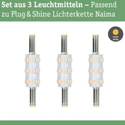 Plug & Shine LED Stecksockel - Naima 3er-Set