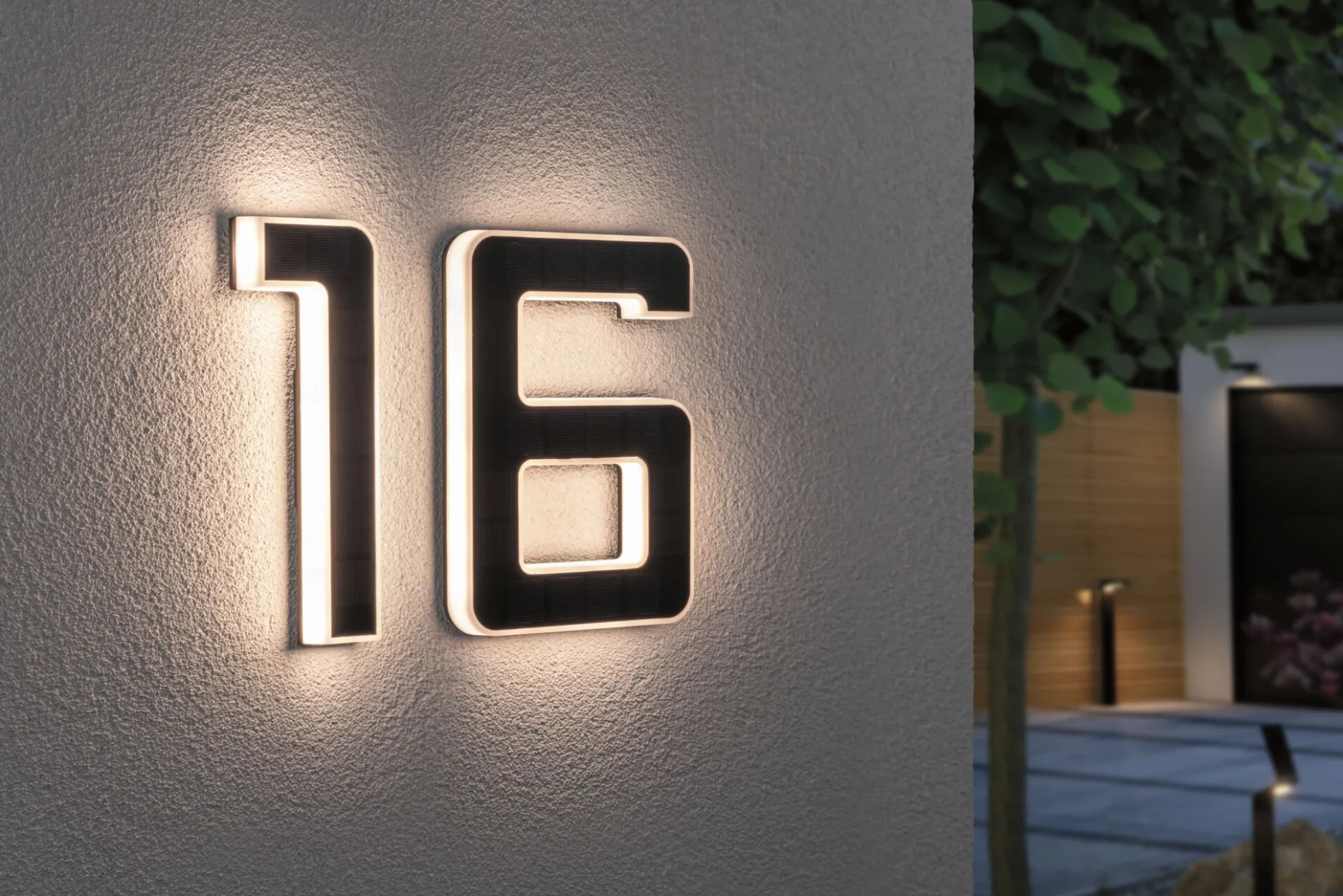 Set Solar LED Hausnummernleuchte - Nummer 16