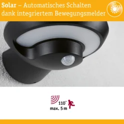 Solar LED Außenwandleuchte - Bordola Dämmerungsgesteuerter Bewegungsmelder (IR)