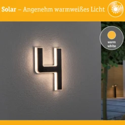 Solar LED Hausnummernleuchte - Nummer 4