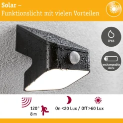Solar LED Wandfluter - Lesly Dämmerungsgesteuerter Bewegungsmelder (IR)
