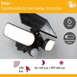 Solar LED Wandfluter - Sonlig Dämmerungsgesteuerter Bewegungsmelder (IR)